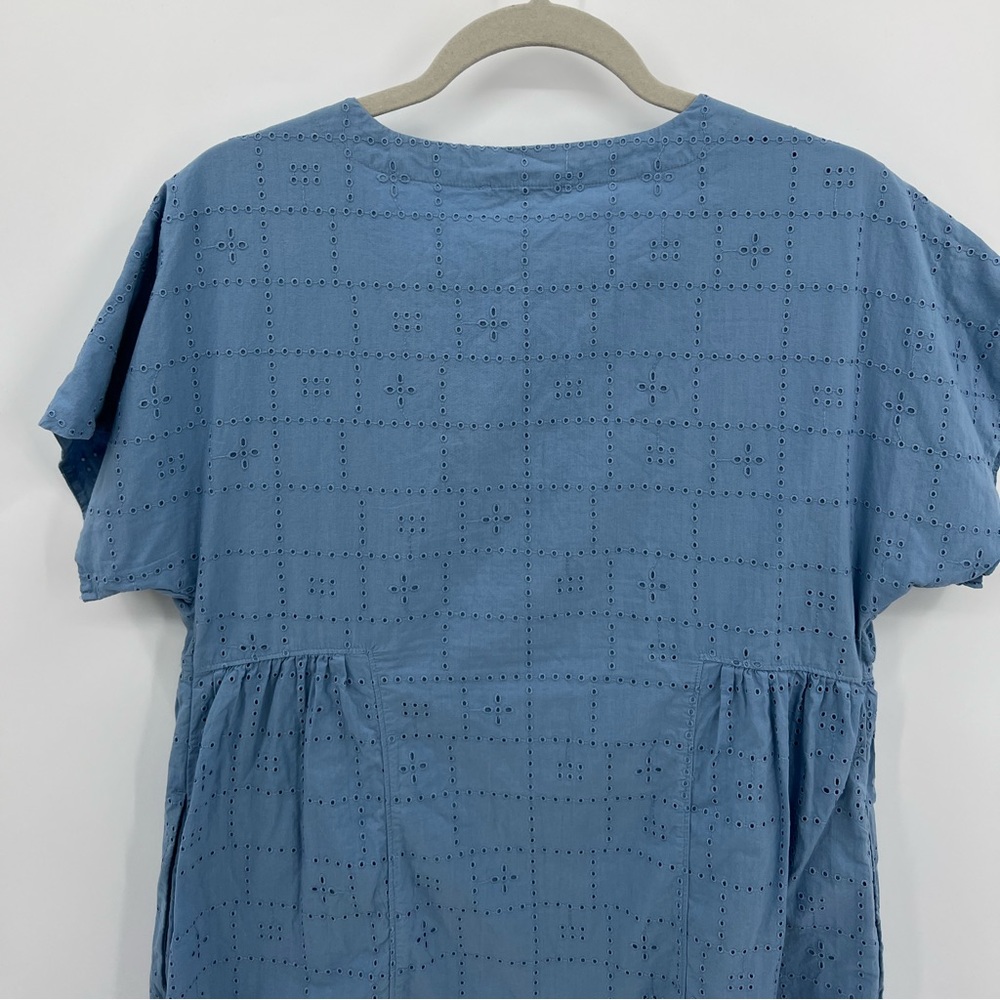 Madewell v-neck blue eyelet mini dress - Picture 10 of 12